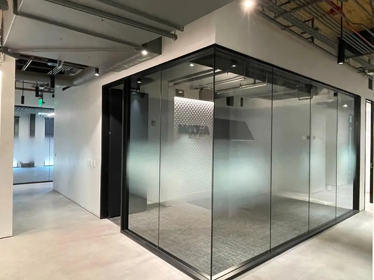 Frosted glass office walls