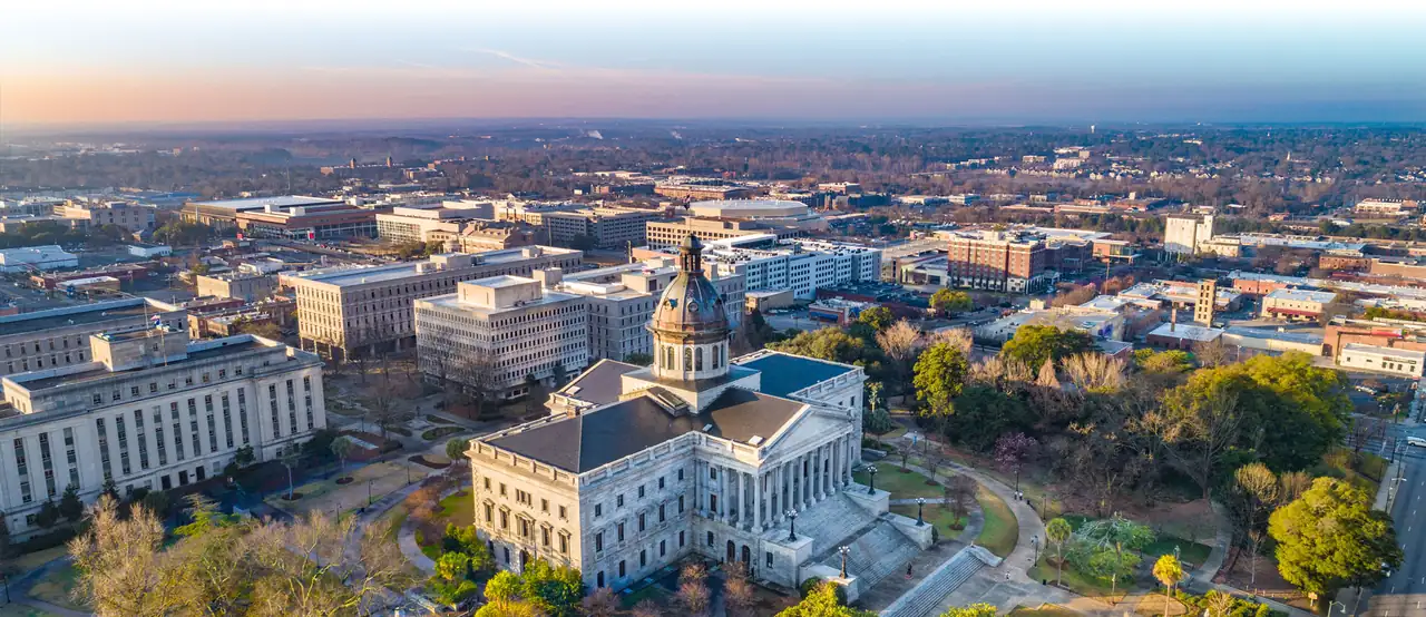 Aerial view of downtown Columbia, South Carolina
