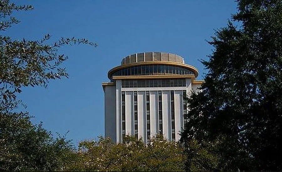 High-rise building in Columbia with window film