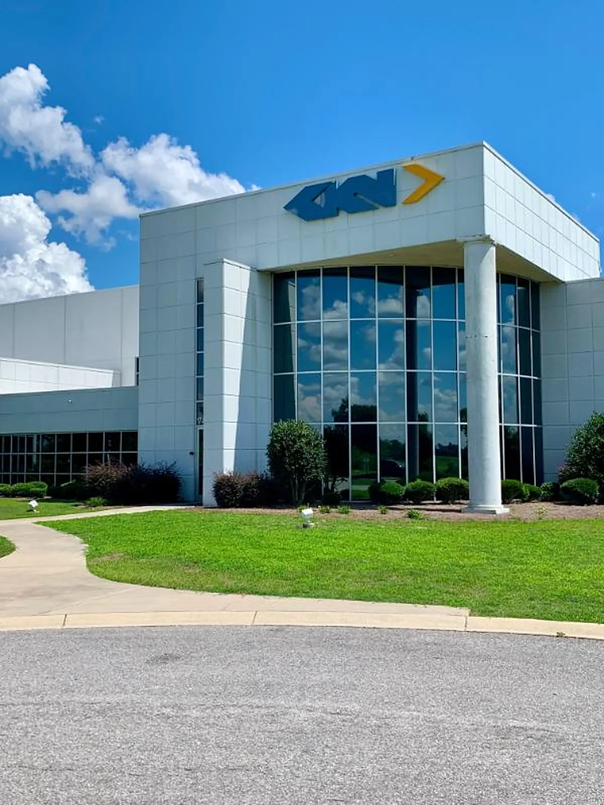 Office building exterior with solar control film